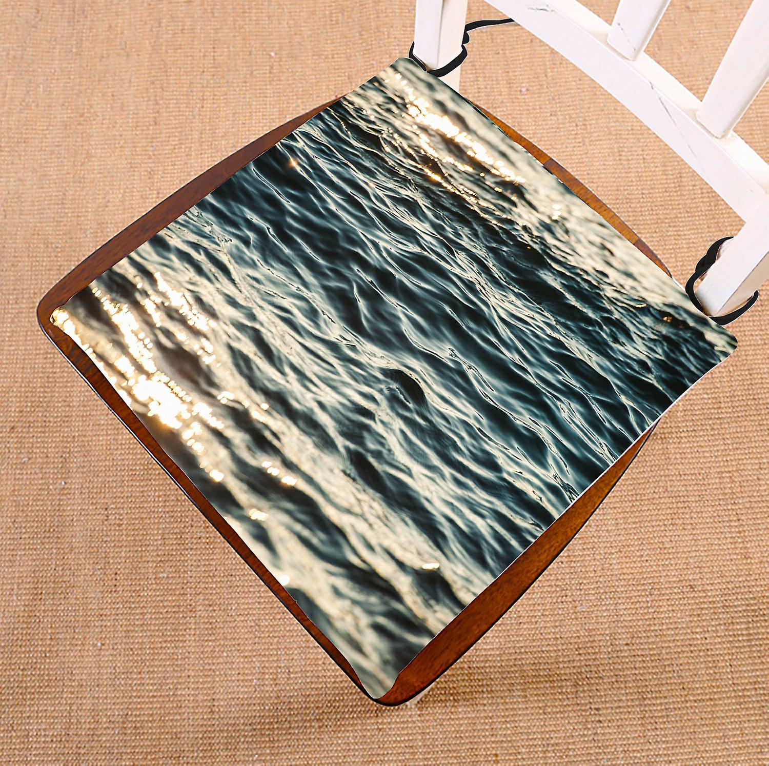 Seascape Chair Pad， Ocean Waves Sea Beach At Sunset Time Seat Cushion Chair Cushion Floor Cushion 50x50 Cm