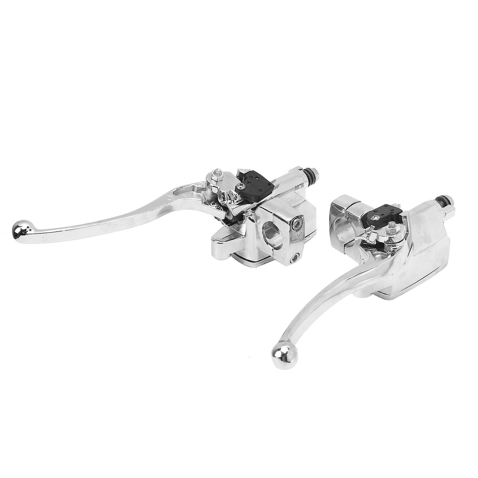 Pair Of Hydraulic Brake Master Cylinder Clutch Lever Aluminum Alloy Universal For 1in Motorcycle Handlebar