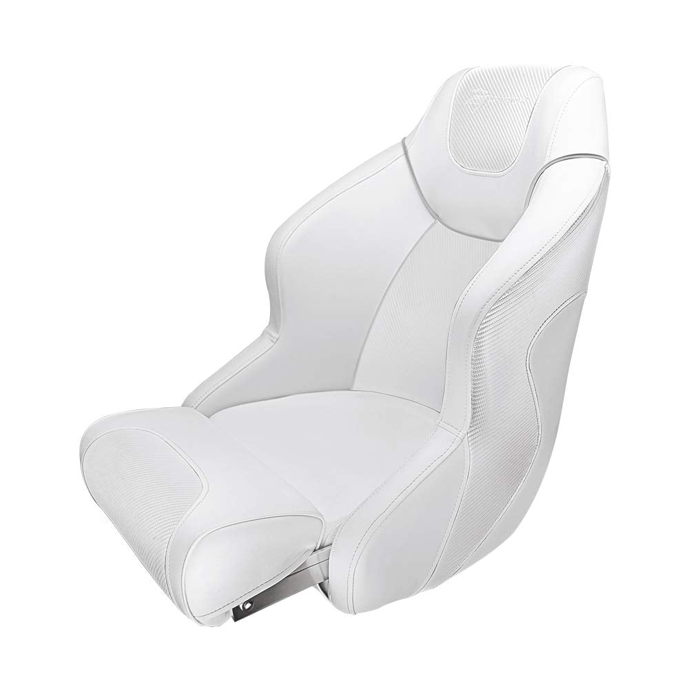 Seamander S1045 series Premier Pontoon Furniture Bucket Seat， Captain Seat， Colors Solid White