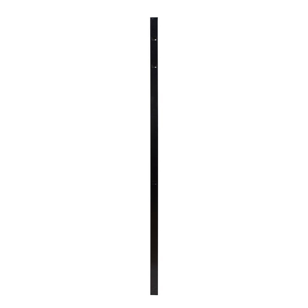 FORTRESS Athens 2 in. x 2 in. x 6 ft. Gloss Black Aluminum Pressed Spear Fence Gate Post 4032048432M