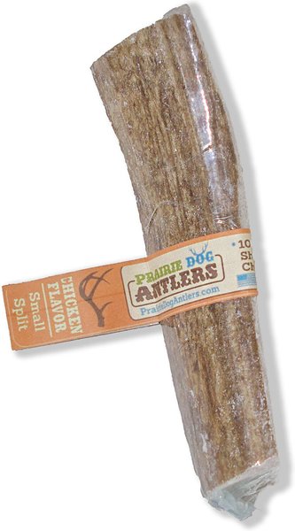 Prairie Dog Split Chicken Flavor Antler Dog Chew， 4.5 - 6 inch