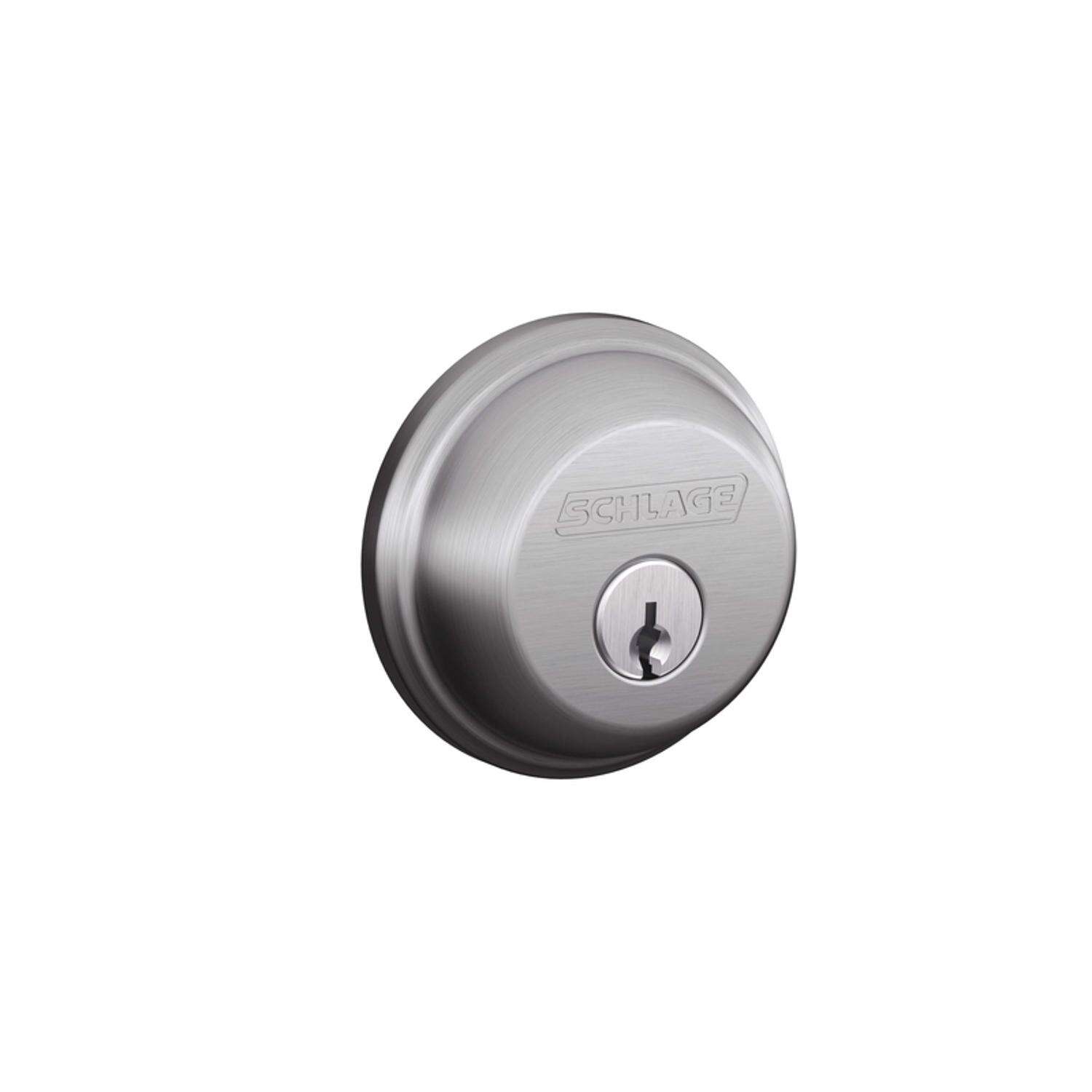 Schlage Satin Chrome Zinc Single Cylinder Deadbolt