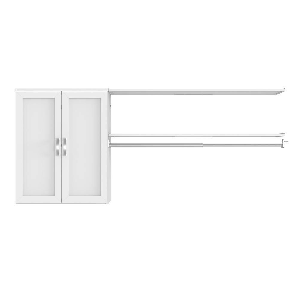 ClosetMaid Style+ 55.12 in. W - 121.12 in. W White Laundry Room Cabinet Kit with Top Shelves and Shaker Doors 10000-02188