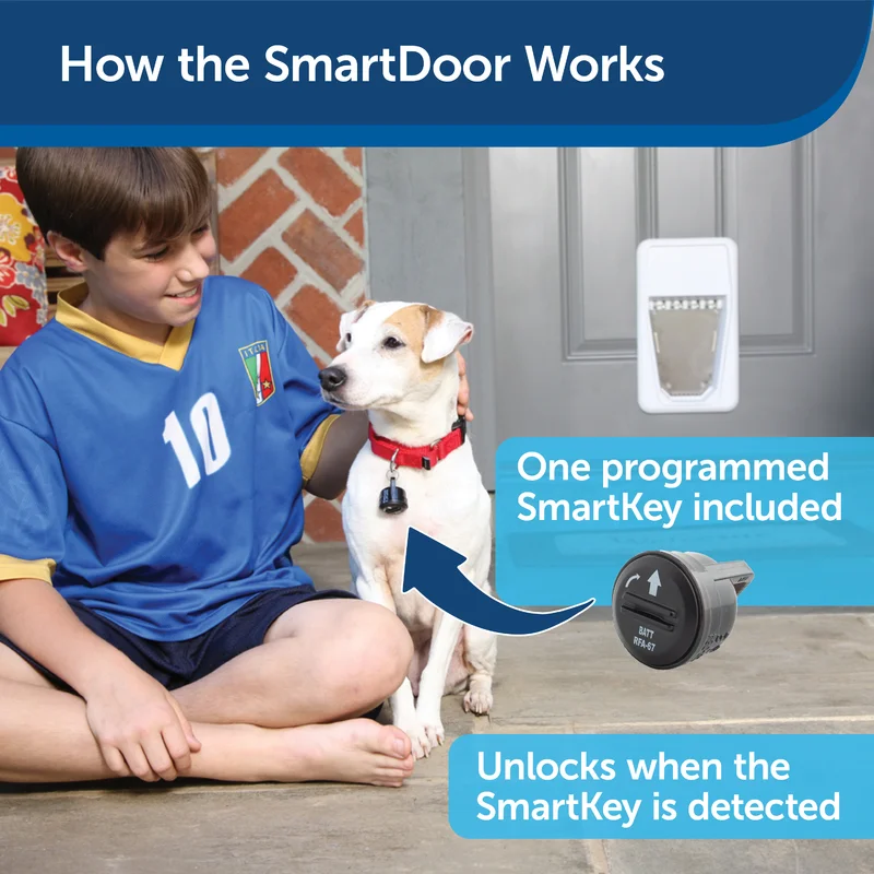 PetSafe PPA11-10711 Electronic SmartDoor - Collar Activated Dog and Cat Door - Small to Large Pets