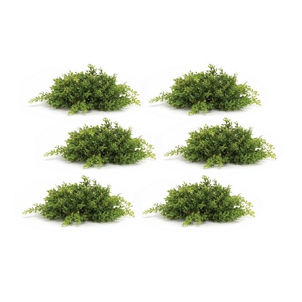 Set of 6 Green Artificial Half Orbs Mini Leaf，14