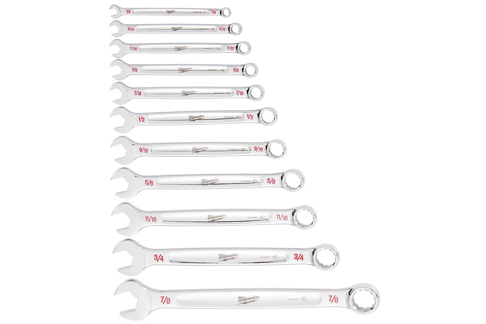 Milwaukee Tool 48-22-9411 Milwaukee 11-Piece SAE MAX BITE Combination Wrench Sets