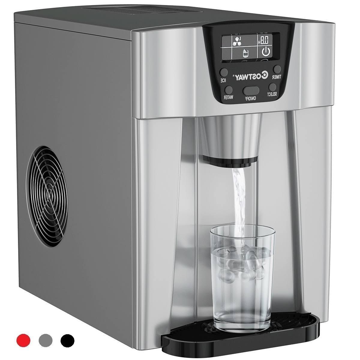 2 in 1 Ice Maker Water Dispenser Countertop 36lbs/24H LCD Display Portable New – Black