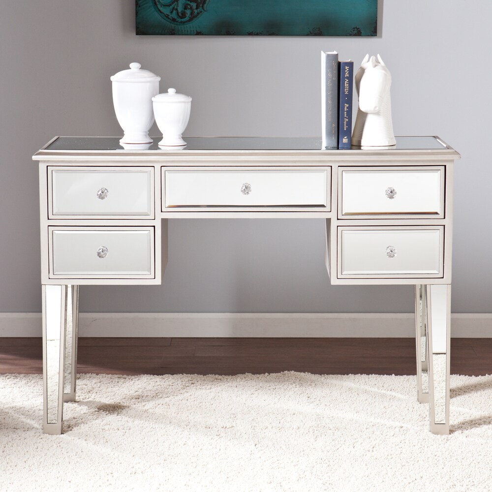 SEI Furniture Olivia Contemporary Mirrored Glass Console Table