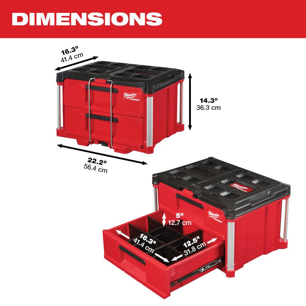 Milwaukee PACKOUT 2-Drawer Tool Box 48-22-8442 from Milwaukee