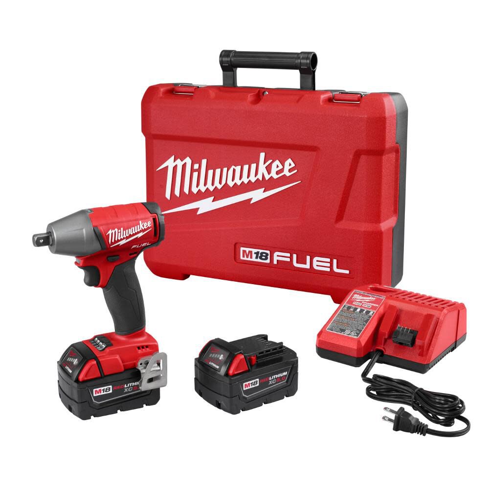 Milwaukee M18 FUEL 1/2 In. Compact Impact Wrench with Pin Detent Kit 2755-22 from Milwaukee