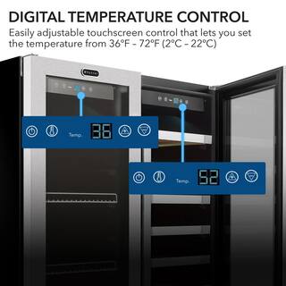 Whynter 30 in. Built-In French Door Dual Zone 33-Bottle Wine and 88-Can Beverage Cooler BWB-3388FDS