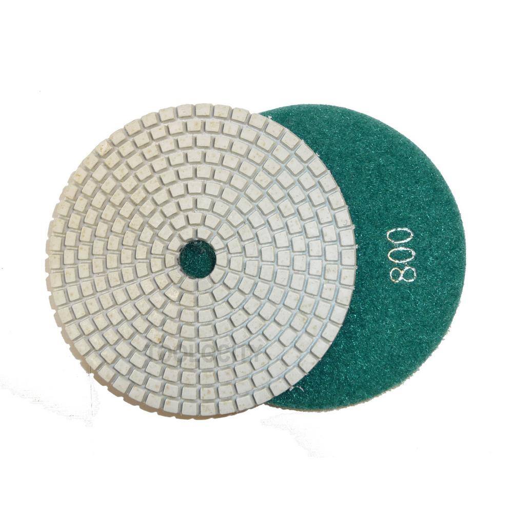 Toolocity 4 in. JHX DryWet Diamond Polishing Pads for ConcreteGranite (Set of 7) with 4 in. Back Holder JHXR0102SET-BK4