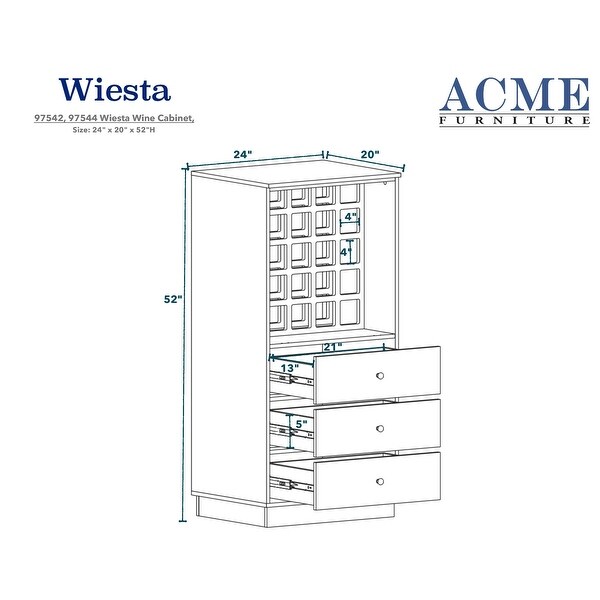 Wiesta Wine Cabinet Wine Rack in Walnut with Drawers 24