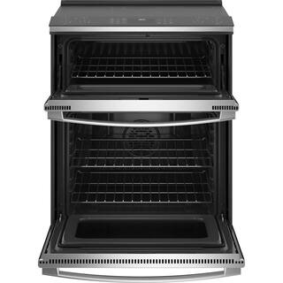 GE Profile 30 in. 6.6 cu. ft. Slide-In Double Oven Electric Range in Fingerprint Resistant Stainless with Convection and Air Fry PS960YPFS