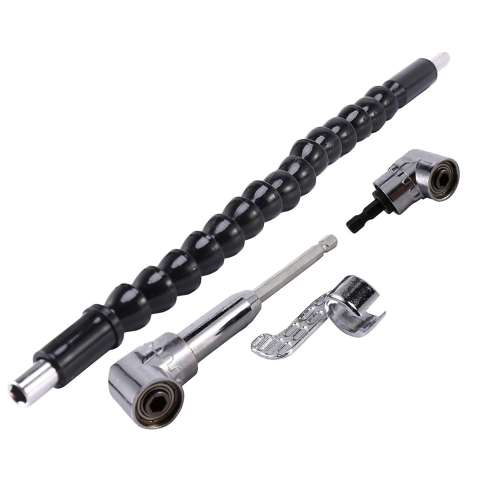 1/4 Inch Flexible Hex Shaft Screwdriver Power Drill Bit Extension 105 Degrees Corner Device + Screw