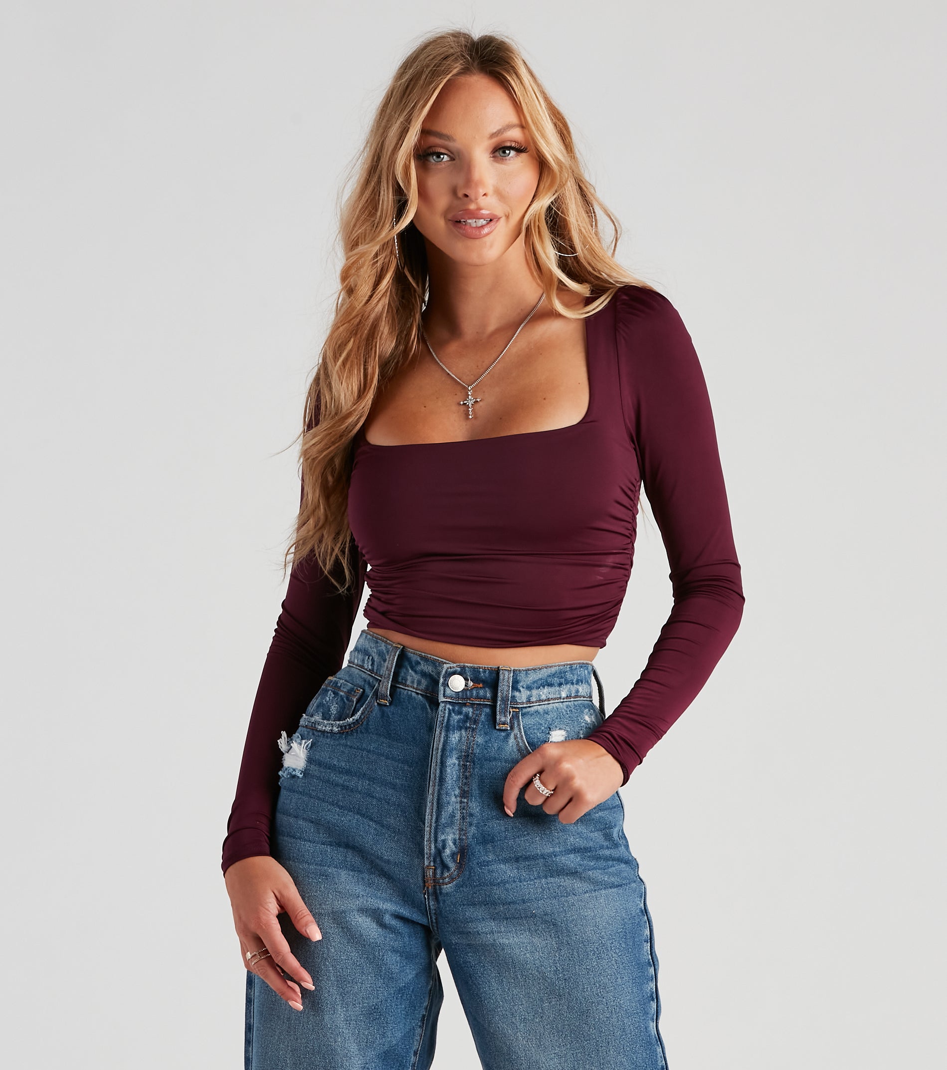 Sleek And Stunning Ruched Crop Top