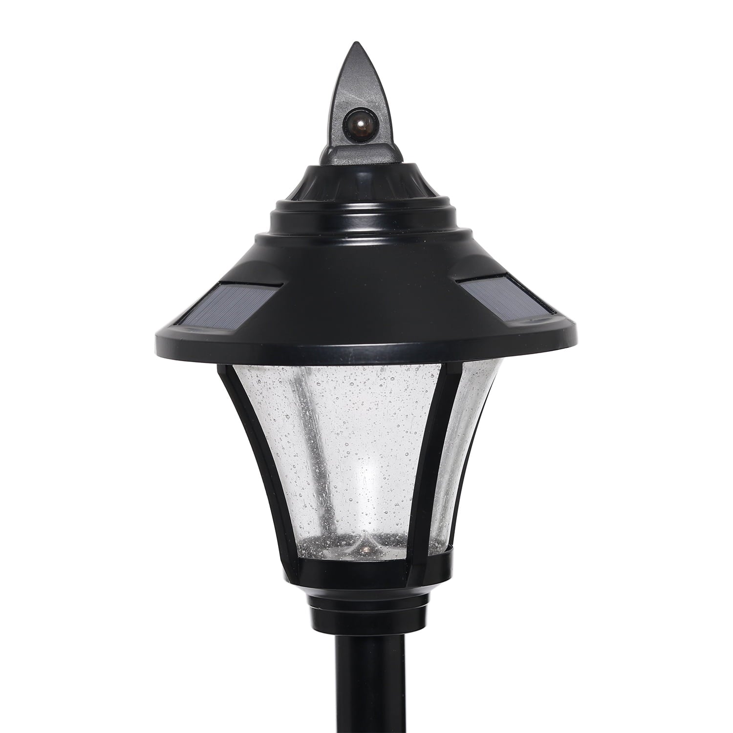 Mainstays Solar Powered Black Motion Activated LED Path Light， 100 Lumens， (2 Count)