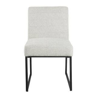 Homepop Channeled Sustainable Gray Woven Upholstery Metal Dining Chair K8614-F2418