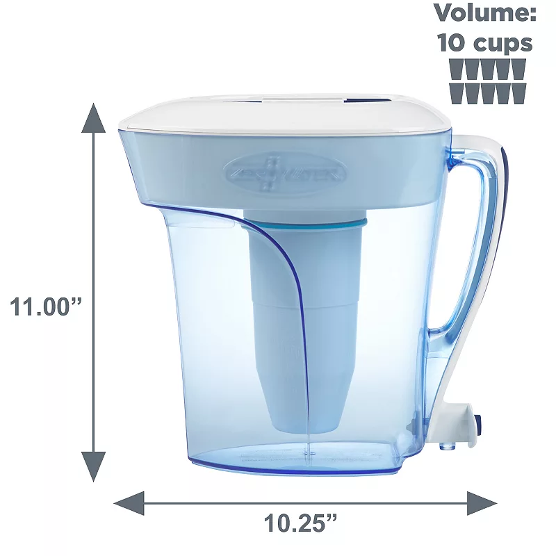 ZeroWater 10-Cup Ready-Pour Water Filtration Pitcher