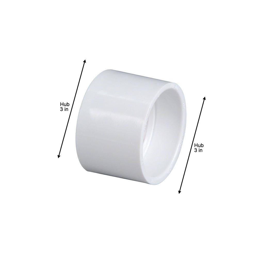 NIBCO 3 in. PVC DWV Hub x Hub Coupling Fitting C4801HD3