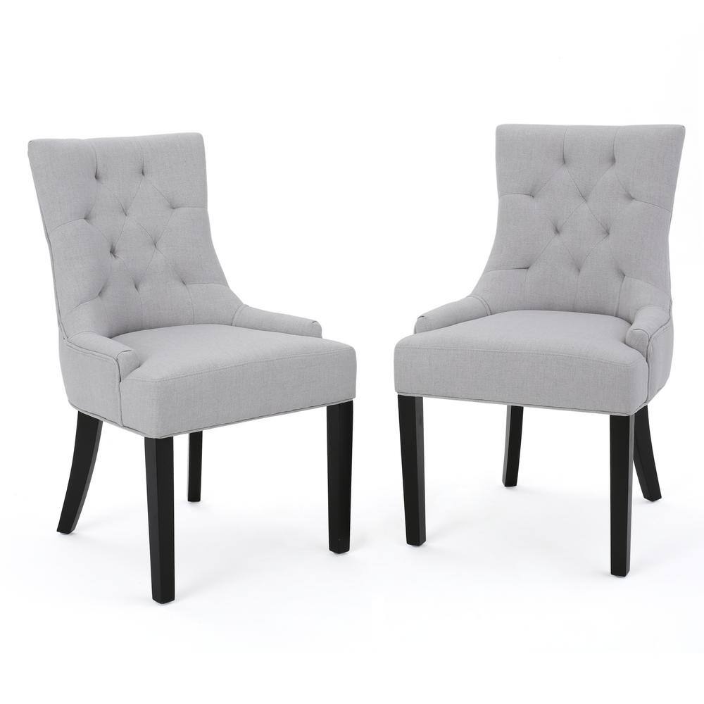 Noble House Hayden Light Grey Upholstered Dining Chairs (Set of 2) 10729