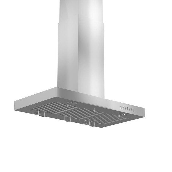 ZLINE Stainless Steel Convertible Vent Island Mounted Range Hood