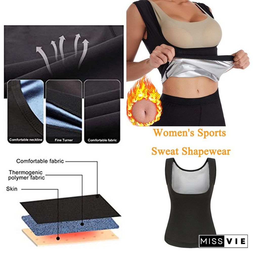 S-5XL Women Waist Trainer Corset Weight Loss Slimming Shirt Silver Coating Sauna Sweat Vest Workout Body Shaper Tank Top Shapewear