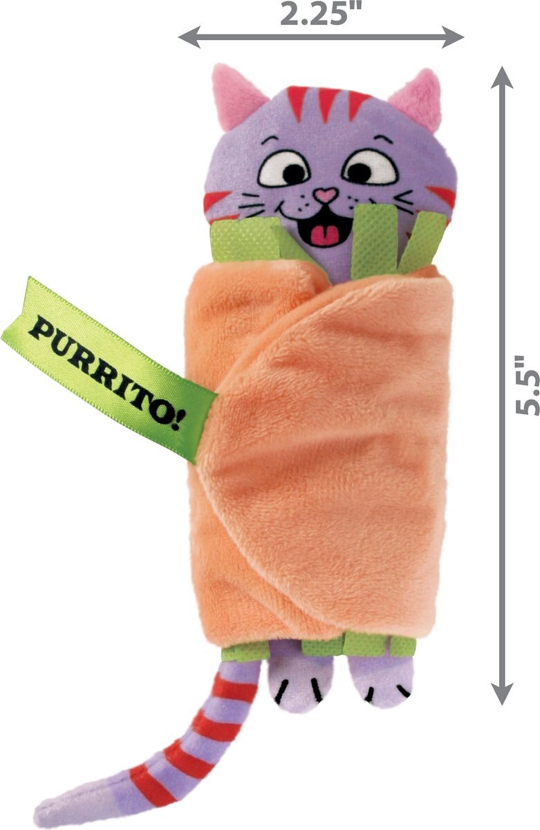 KONG Pull-A-Partz Purrito Plush Cat Toy with Catnip