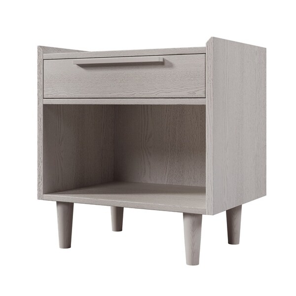 Modern One-Drawer Nightstand Side Table with Solid Wood Legs - - 37612690