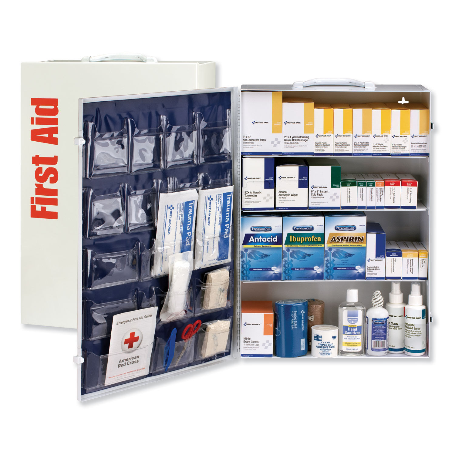 ANSI Class B+ 4 Shelf First Aid Station with Medications by First Aid Onlyandtrade; FAO90576