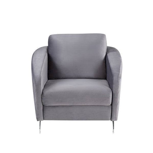 Sofia Gray Velvet Modern Chic Accent Armchair