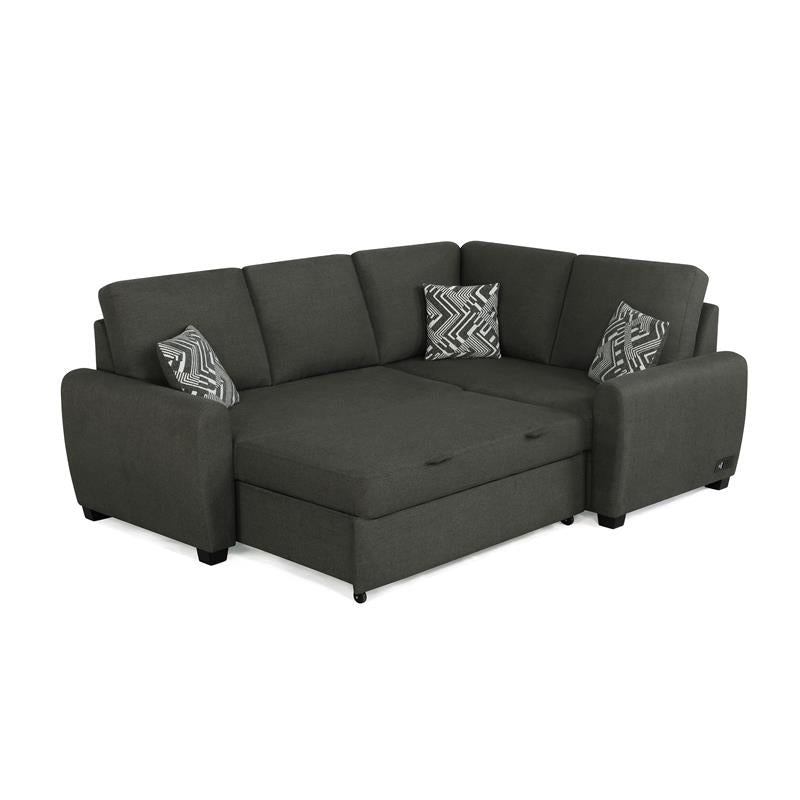 Serta Sicily Dream Lift Convertible Sofa in Charcoal Gray Fabric