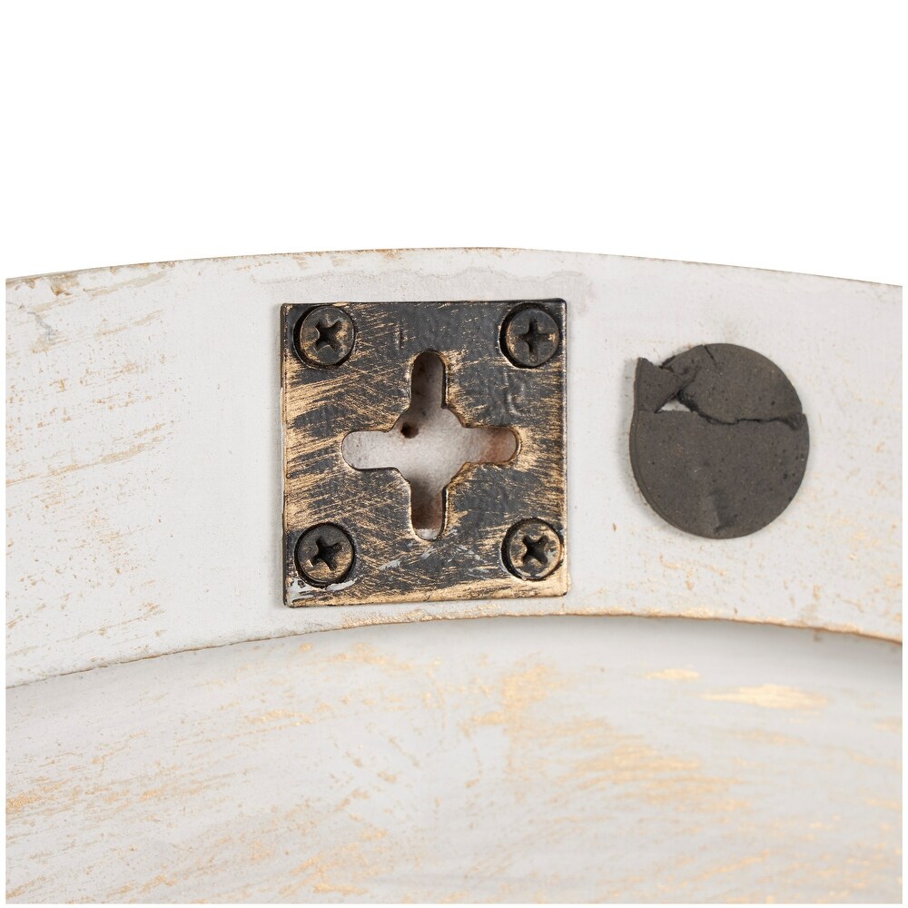 Gold Wooden Abstract Carved Starburst Wall Decor with White Backing