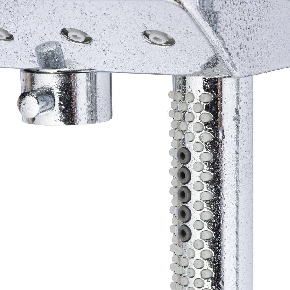 PULSE Showerspas 5-spray 12 in. Dual Shower Head and Handheld Shower Head with Body spray in Chrome 1054-CH