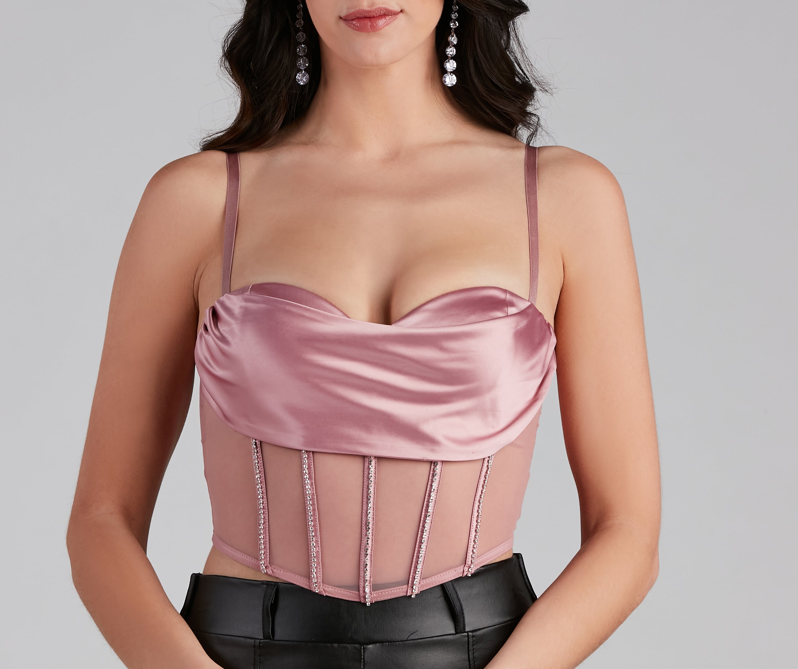 Major Glam Moves Rhinestone Bustier