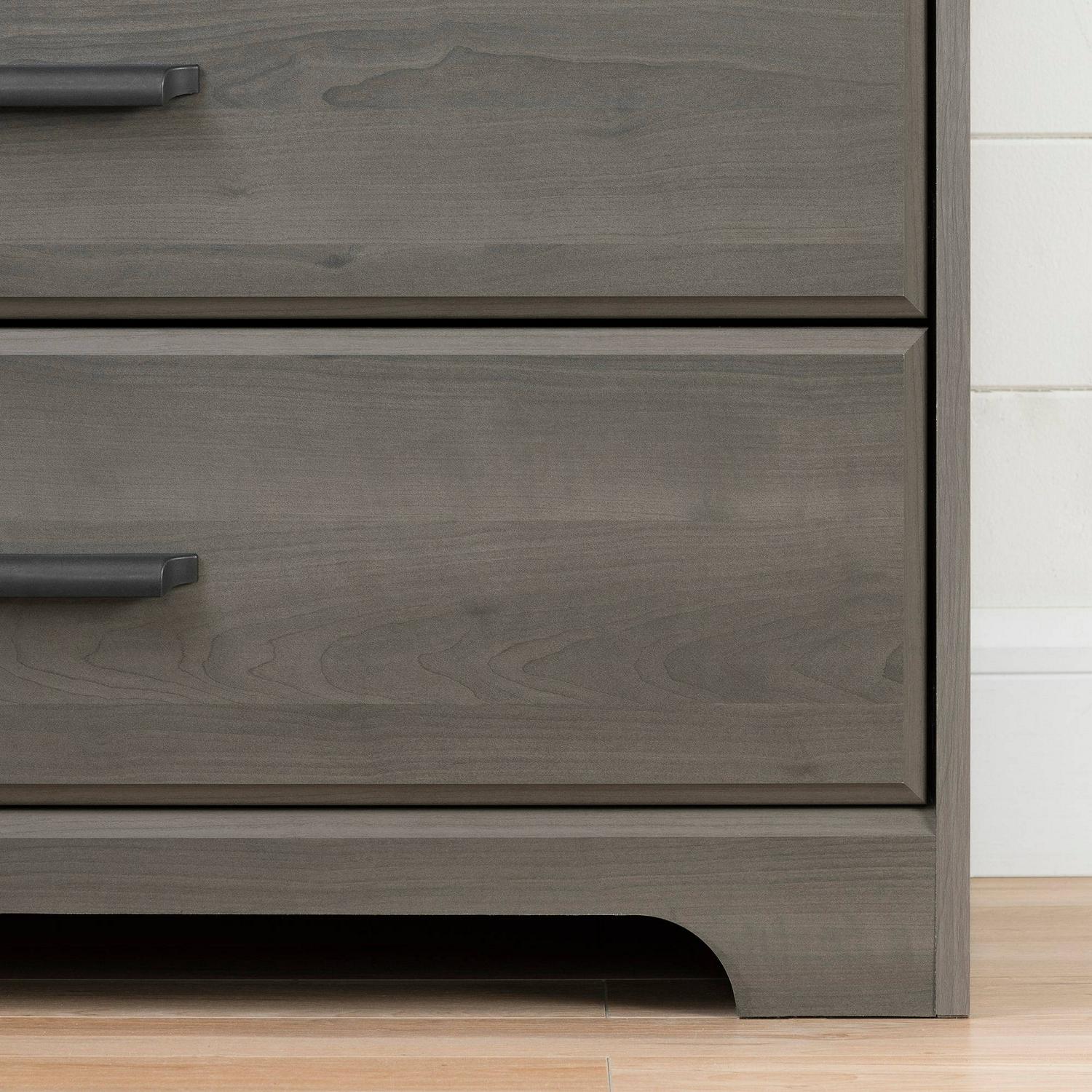 South Shore Versa Nightstand with Charging Station and Drawers， Multiple Finishes