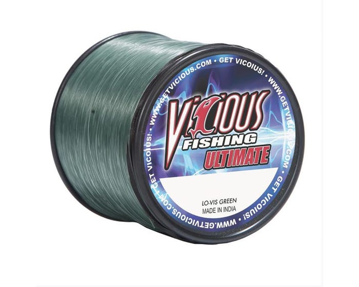 Vicious Fishing 10lb. Green Ultimate Mono， 1500 Yards - VCLQP10