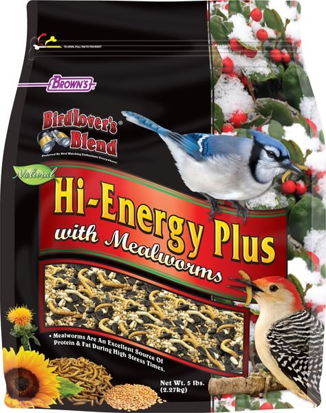 Brown's Bird Lover's Blend Hi-Energy Plus with Mealworms Wild Bird Food