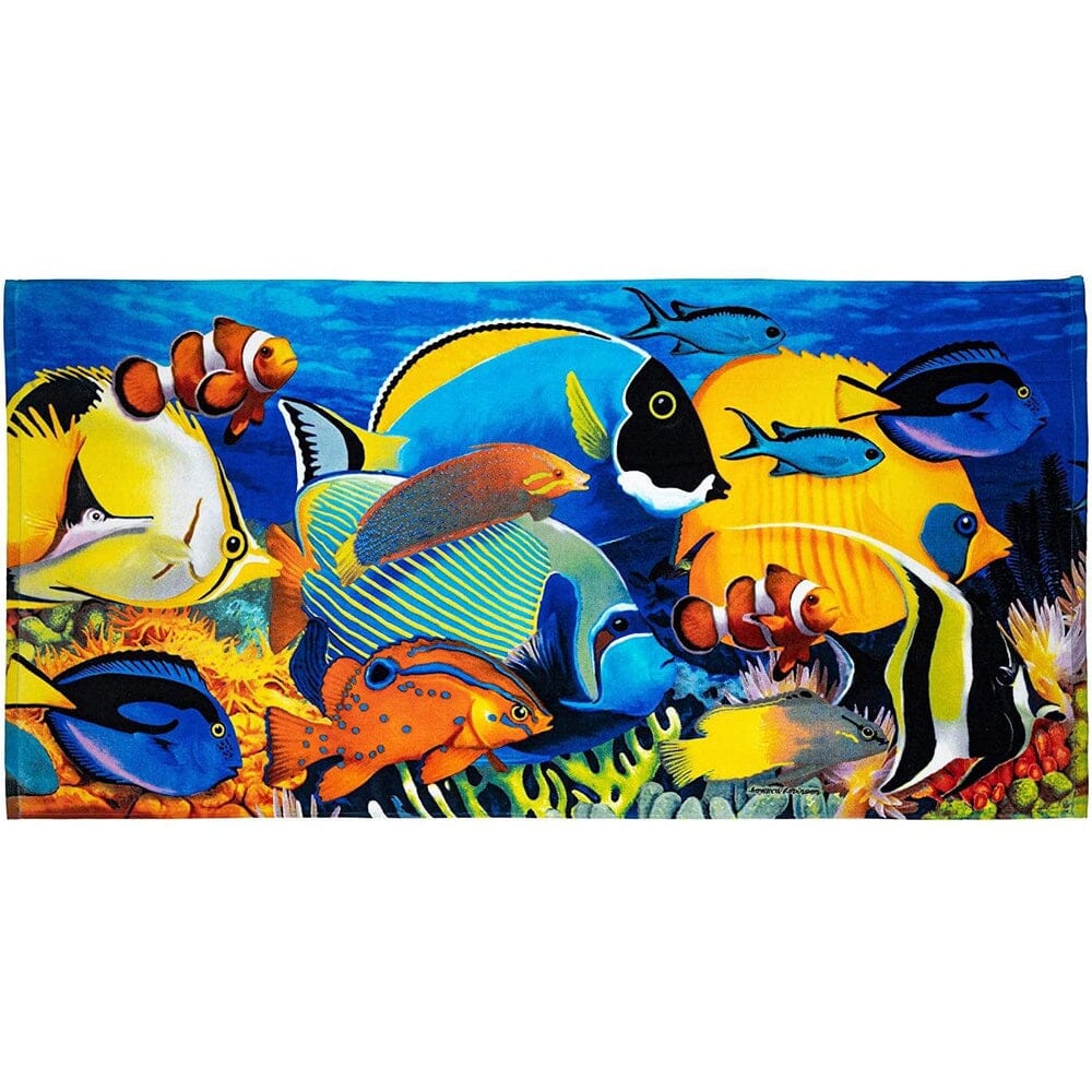 Coral Reef Tropical Fish Super Soft Plush Cotton Beach Bath Pool Towel