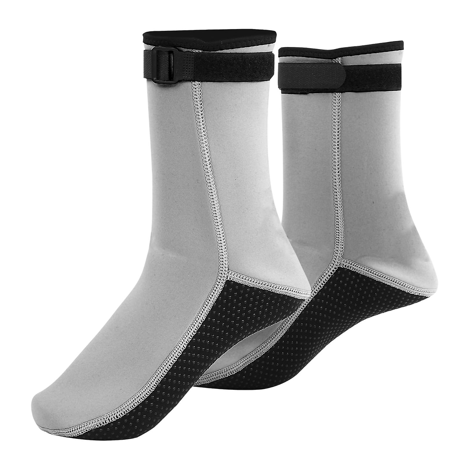 Hisea Snorkeling Socks Anti Skid Anti Cold For Swimming Diving 3mm Thickness(grey L)