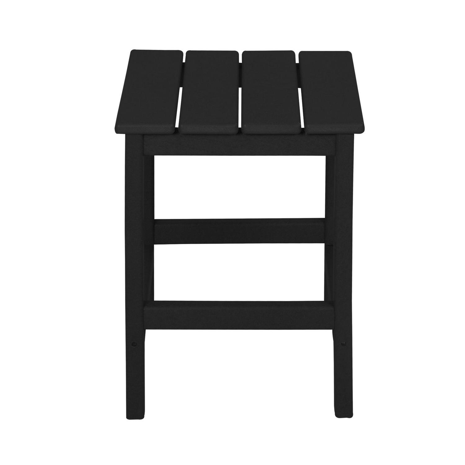 Garden Square Plastic Adirondack Outdoor Side Table， Black