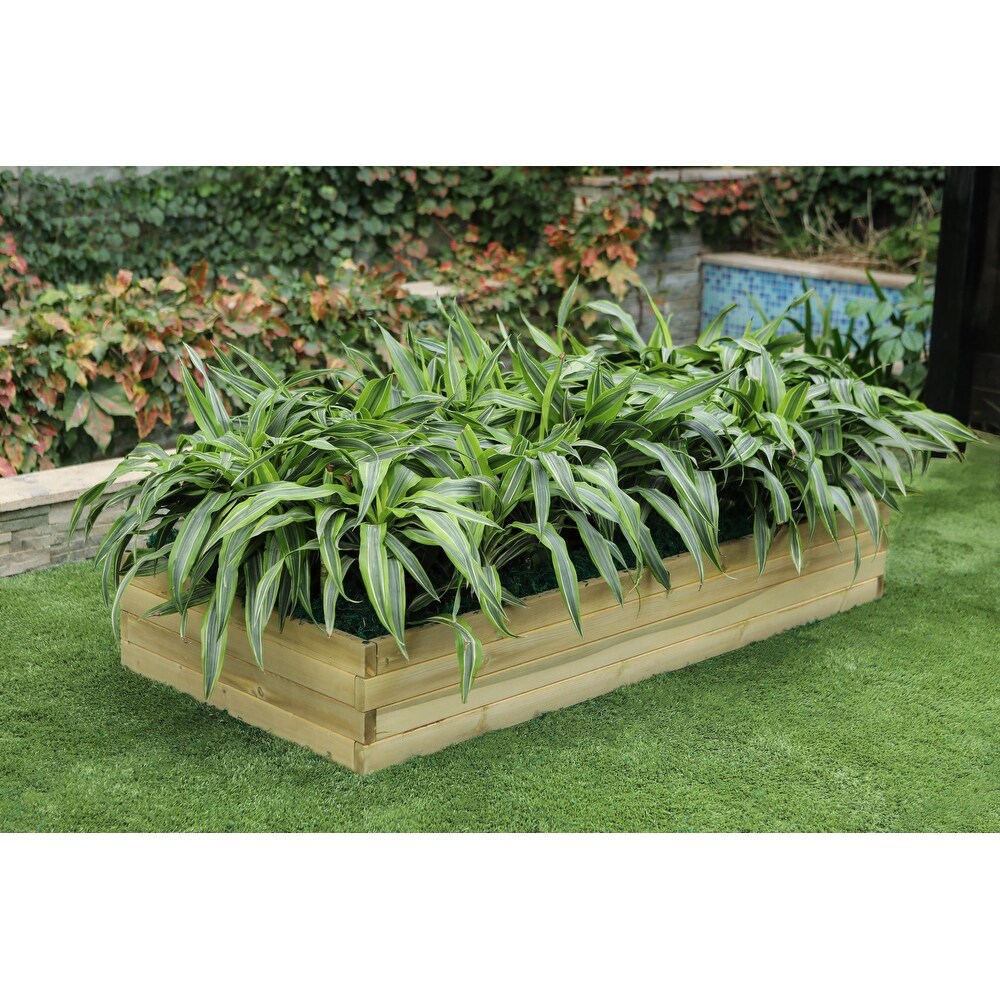 Natural Wood Rectangular Raised Garden Bed   4.9ft x 2.3ft