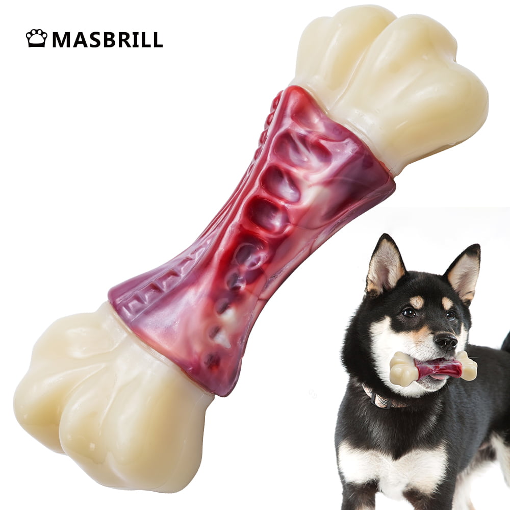 MASBRILL Large Dog Toys for Aggressive Chewers， Dog Toys for Large Dogs， Tough Dog Bone Chew Toys for Medium/ Large Dogs， Toothbrush Dog Toys for Aggressive Chewers Large Breed