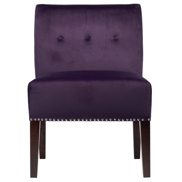 Samantha Velvet Upholstered Nailhead Living Room Slipper Chair