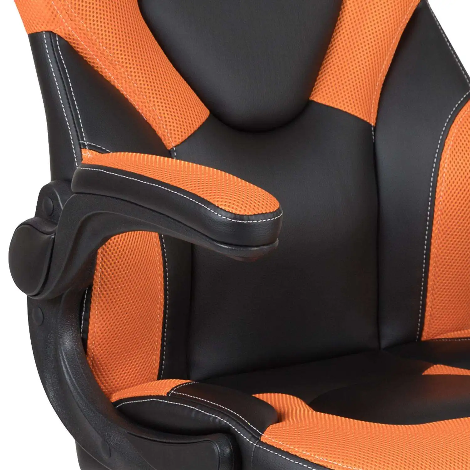 X10 Orange Leather/Mesh Office Chair