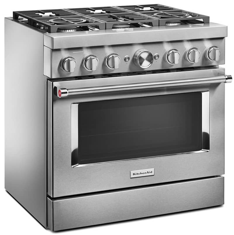 KitchenAid 36'' Stainless Steel Smart Commercial-Style Dual Fuel Range With 6 Burners