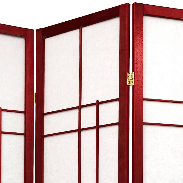 6 Ft Tall Eudes Shoji Screen Rosewood 3 Panels