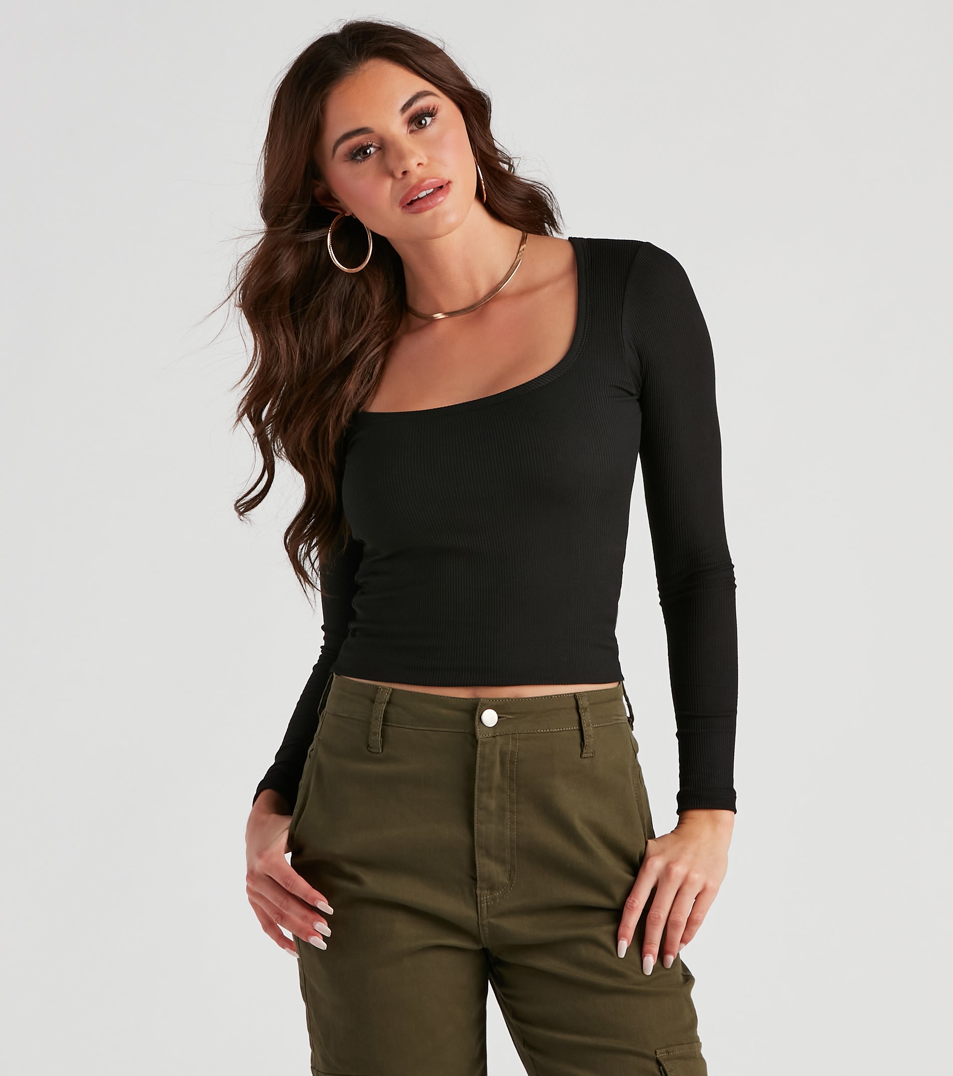 Versatile Basic Rib Knit Crop Top