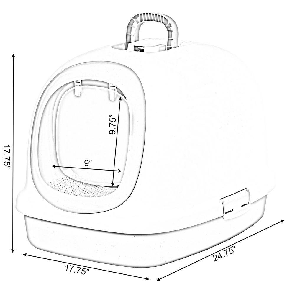 PAWSMARK Fully Enclosed Hooded Odor-Free Front Entry Cat Toilet QI003774.BN