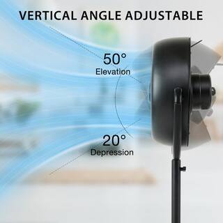 Edendirect Simple Deluxe Industrial Retro Pedestal Fan 360 Rotatable Adjustable Height Suitable for Industrial Commercial DHS0203005